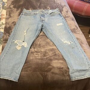Levi's wedgie straight Premium Denim with Blue Stitching